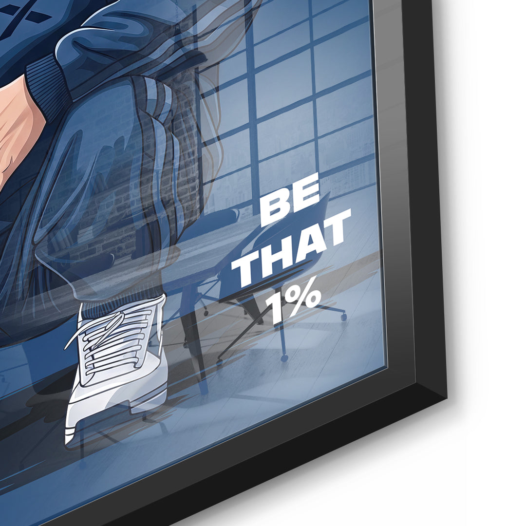 DOTCOMCANVAS Elon Musk Swag Acrylglasbild Detail mit schwarzem Rahmen