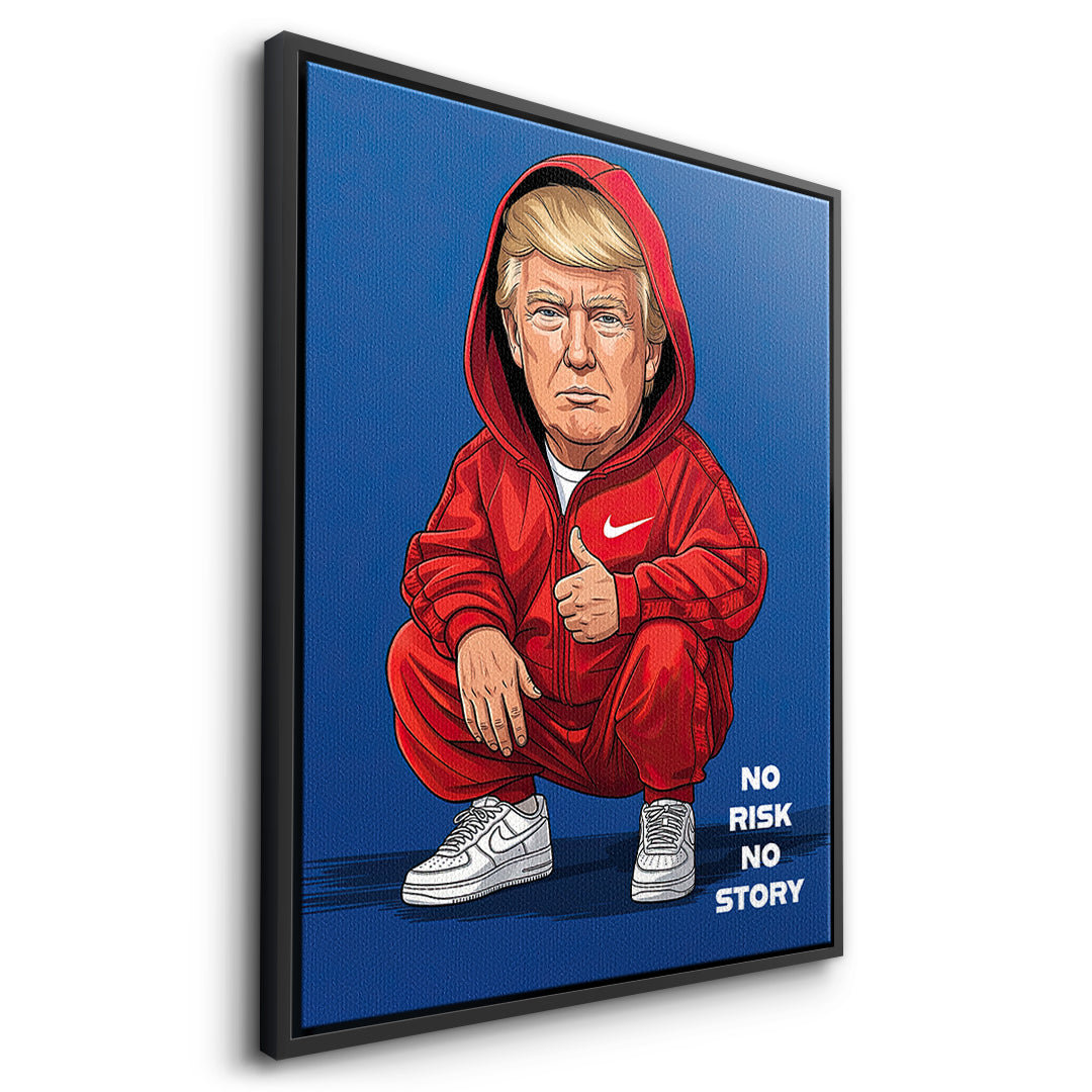 DOTCOMCANVAS Trump Swag Leinwandbild Seitenansicht mit schwarzem Rahmen