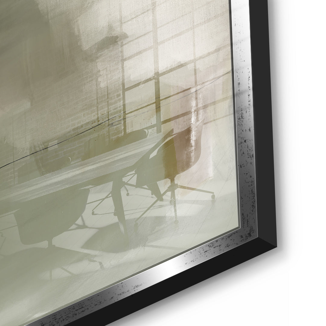 DOTCOMCANVAS Emerald Whispers Acrylglasbild Detailansicht mit goldenem Rahmen