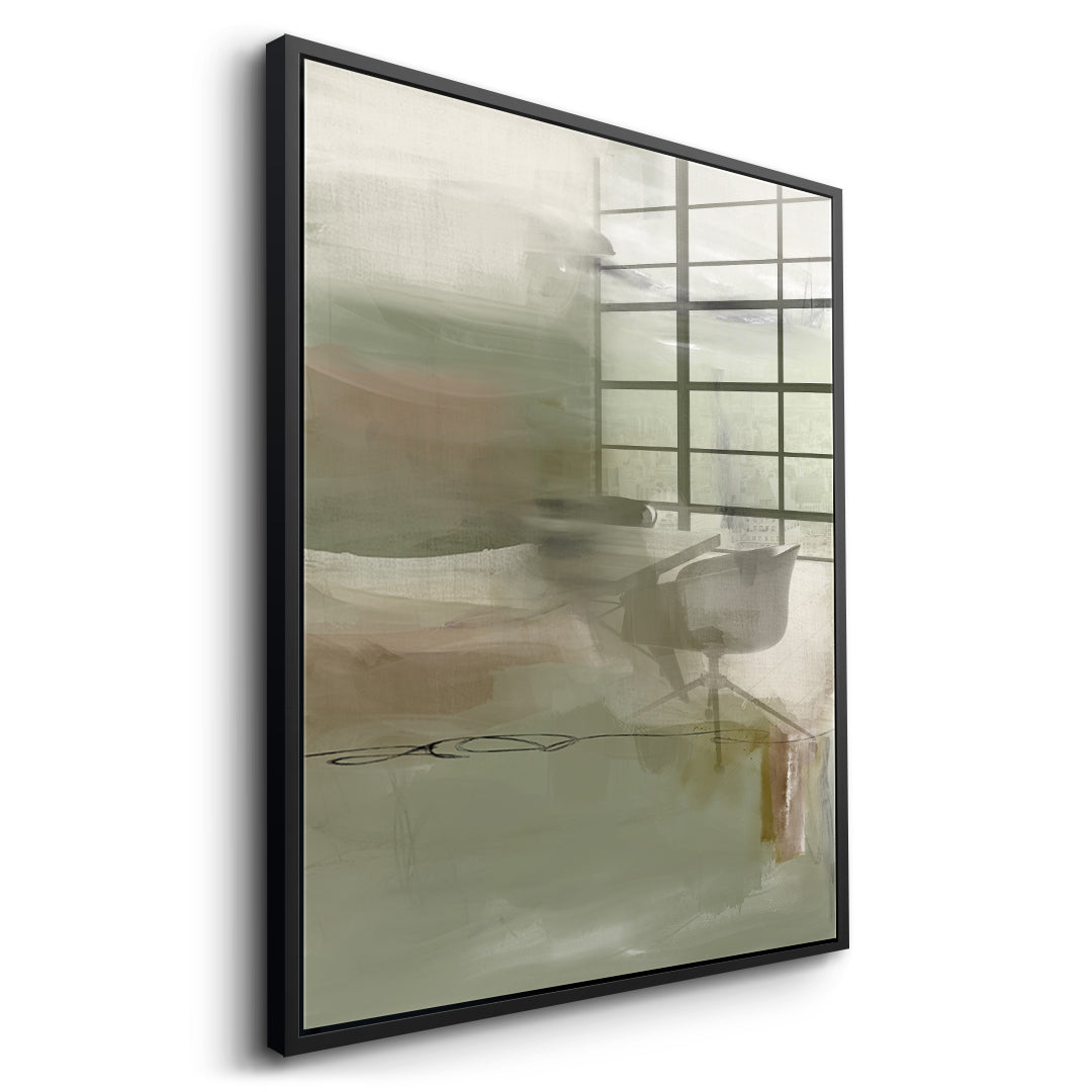DOTCOMCANVAS Emerald Whispers Acrylglasbild Seitenansicht mit schwarzem Rahmen