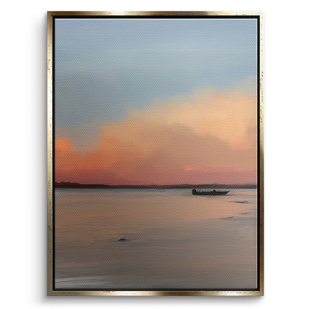 DOTCOMCANVAS Porto Rico Leinwandbild Vorderansicht mit goldenem Rahmen