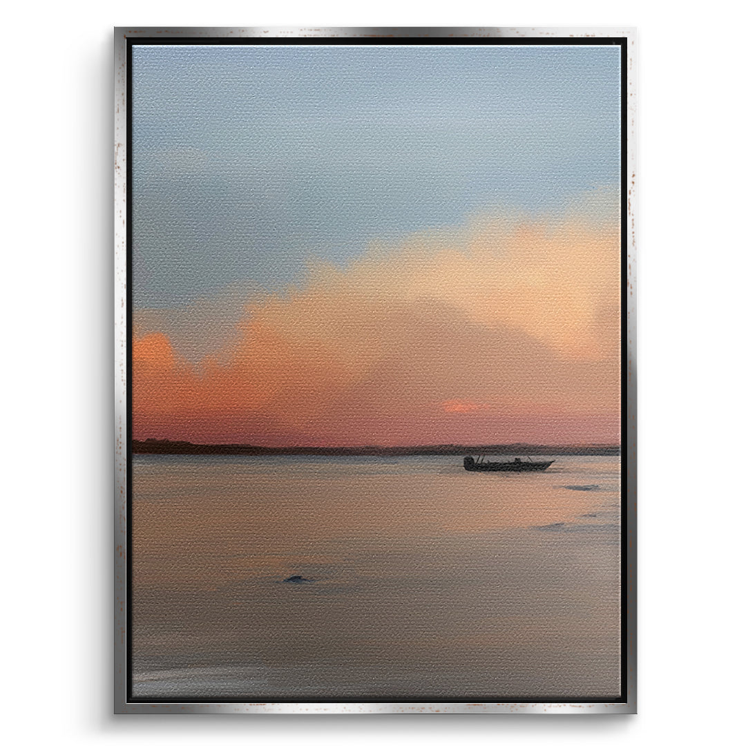 DOTCOMCANVAS Porto Rico Leinwandbild Vorderansicht mit silbernem Rahmen