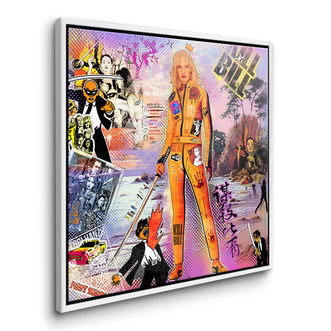 DOTCOMCANVAS Yellow Vengeance Leinwandbild Seitenansicht mit weißem Rahmen