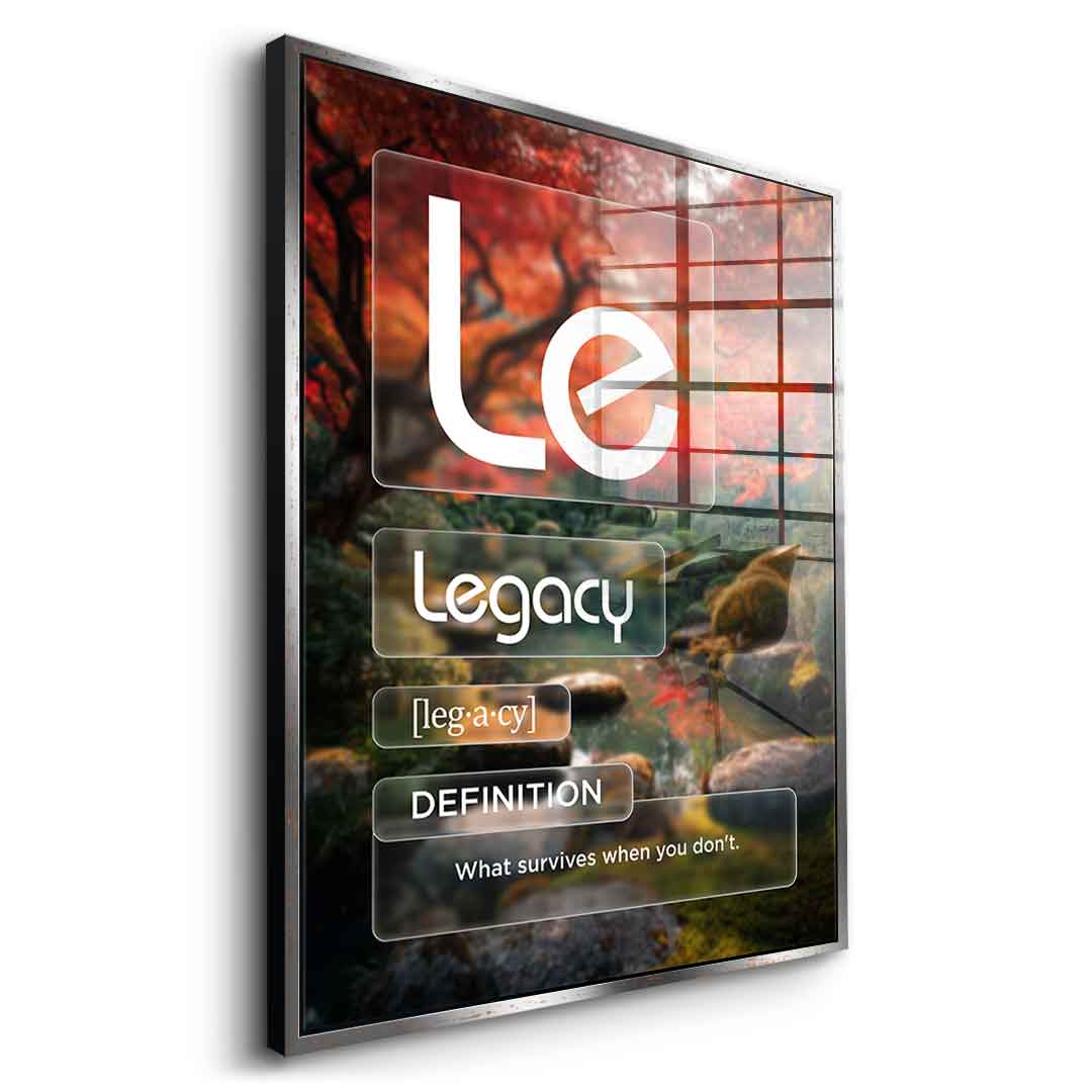 DOTCOMCANVAS® Legacy (Le) Acrylglasbild Version Farbig – Vorderansicht Ohne Rahmen