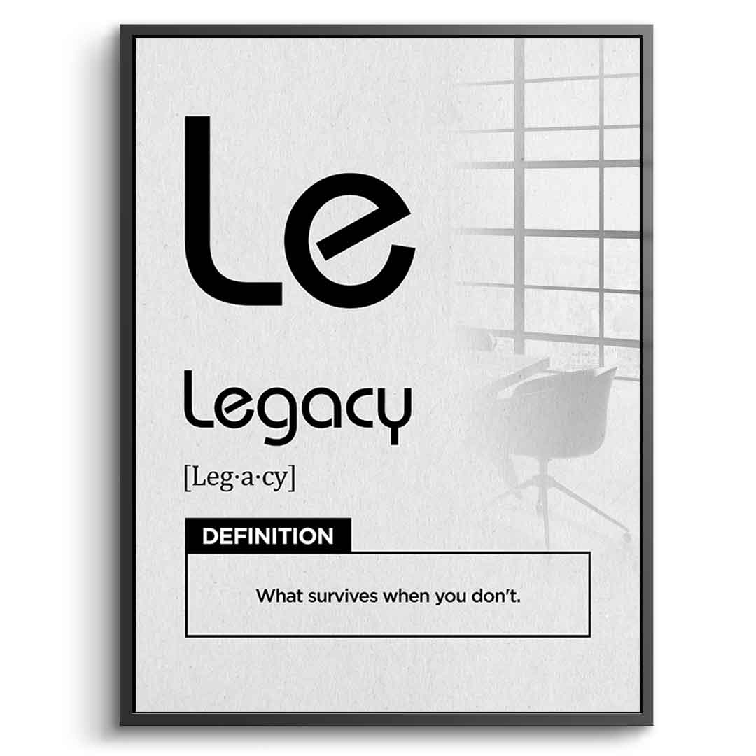 DOTCOMCANVAS® Legacy (Le) Acrylglasbild Version Weiß – Echtheitszertifikat