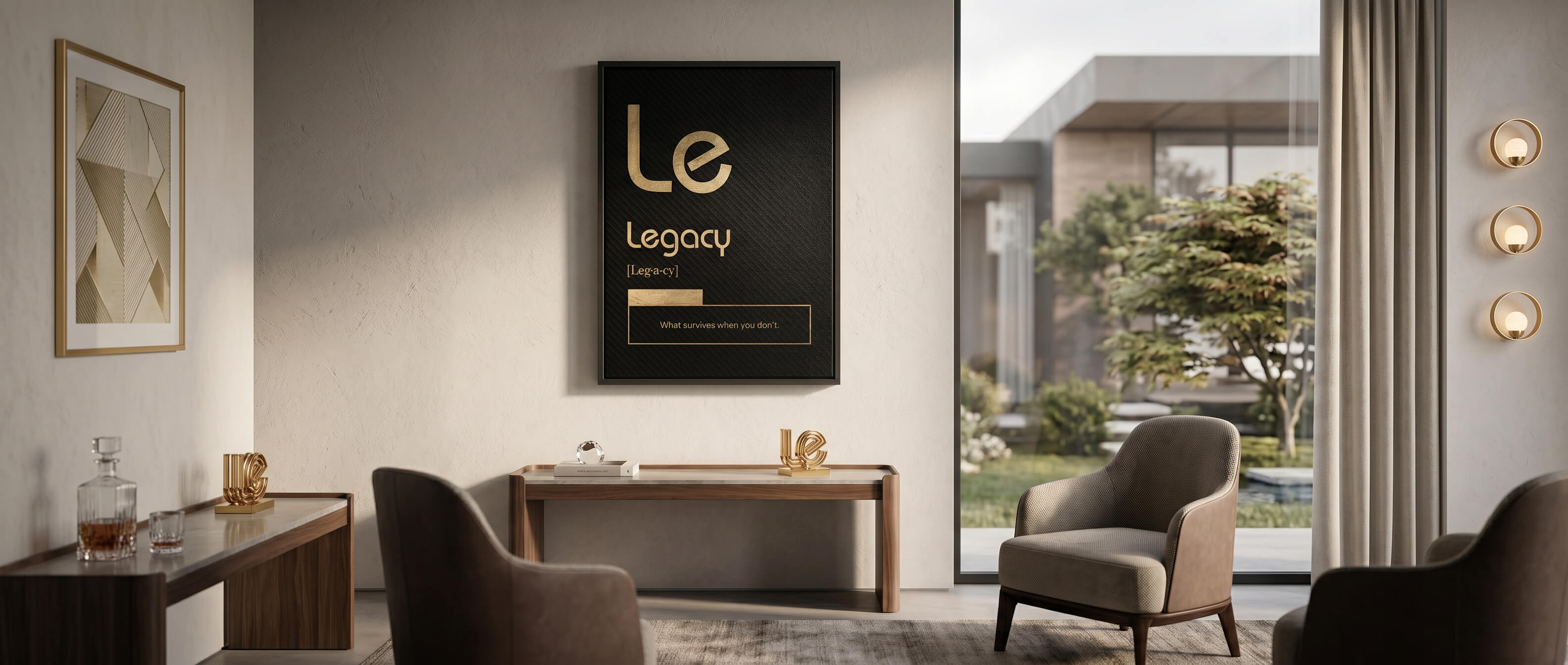 DOTCOMCANVAS® Legacy (Le) Leinwandbild Schwarz – Banner