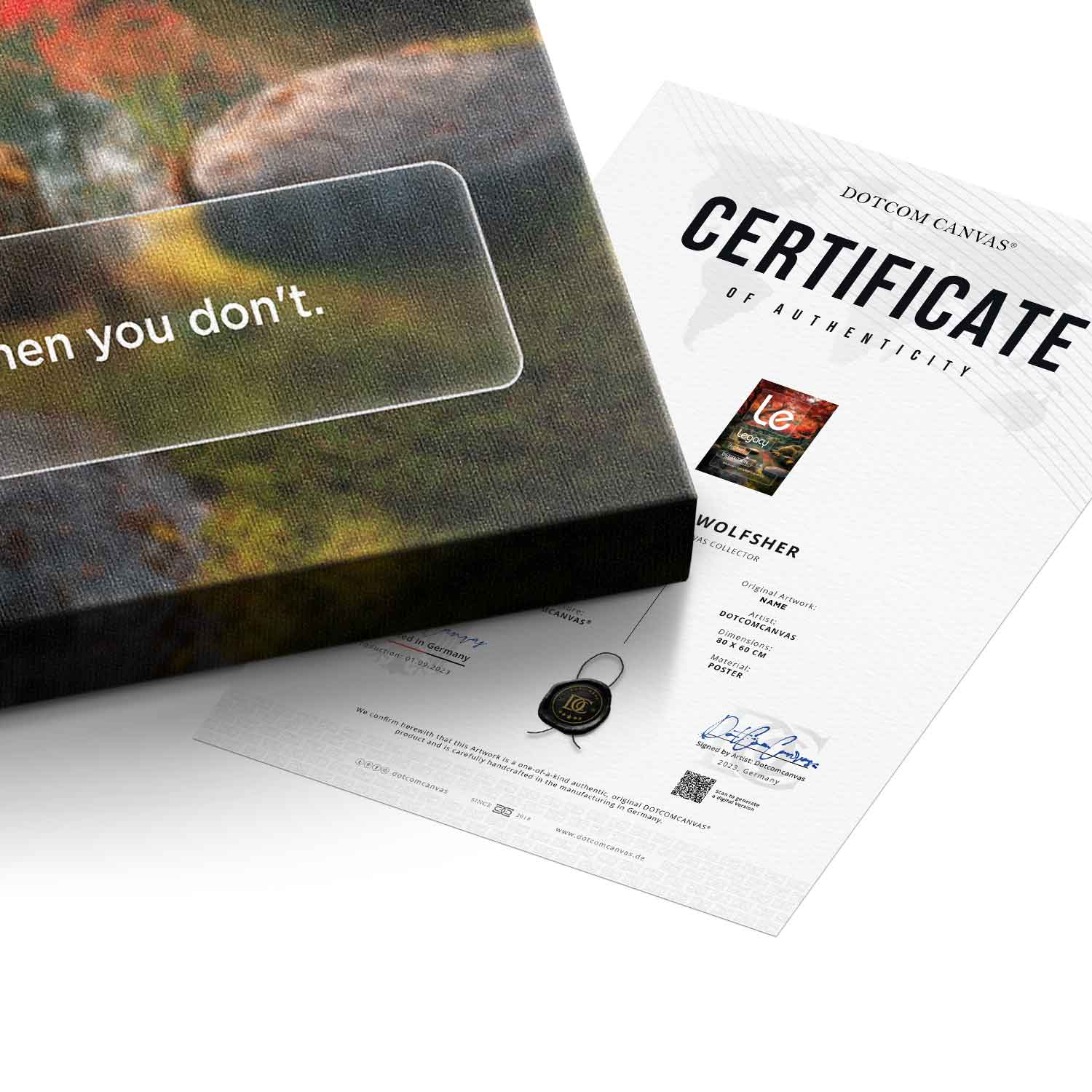 DOTCOMCANVAS® Legacy (Le) Leinwandbild Version Farbig – Echtheitszertifikat