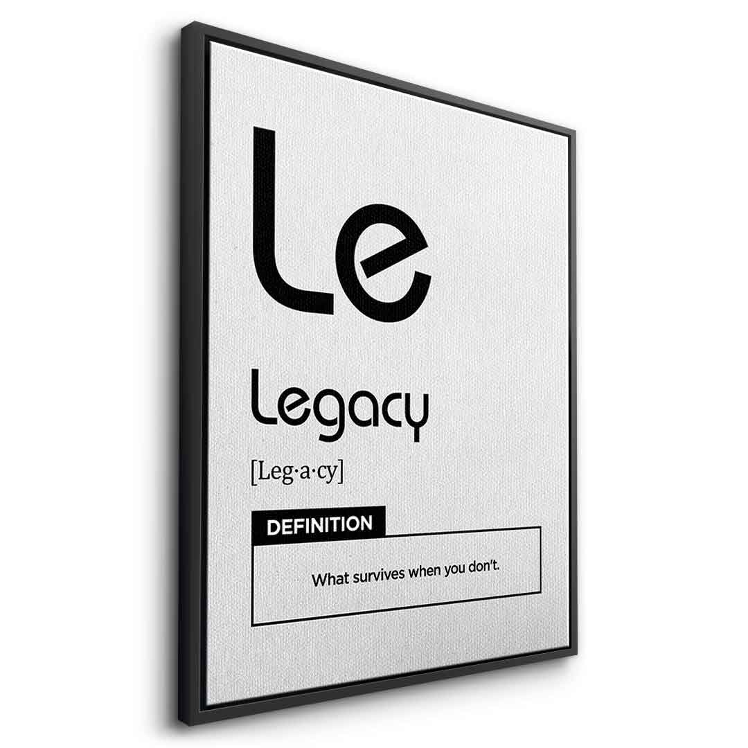 DOTCOMCANVAS® Legacy (Le) Leinwandbild Version Weiß – Seitenansicht Schwarz