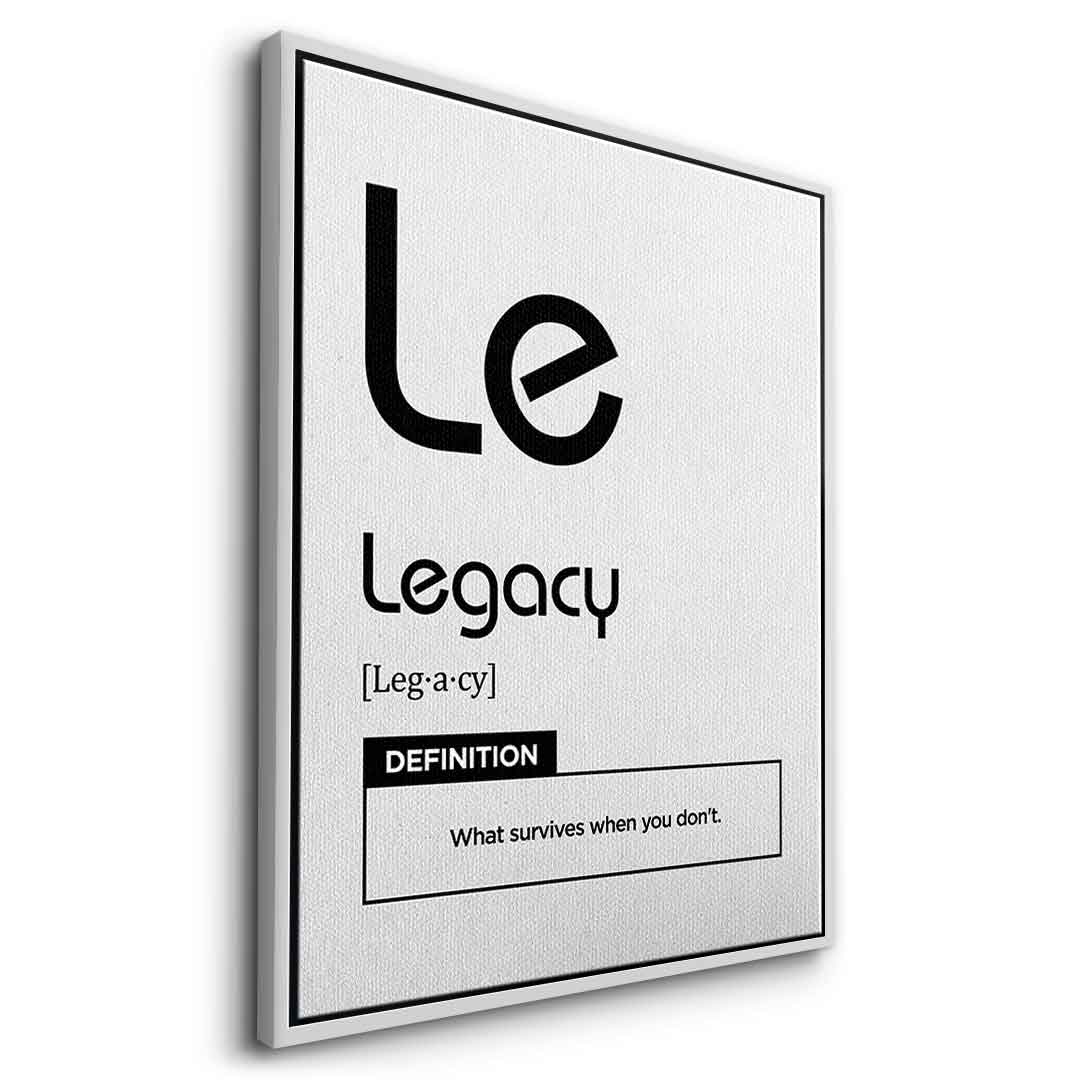 DOTCOMCANVAS® Legacy (Le) Leinwandbild Version Weiß – Seitenansicht Silber