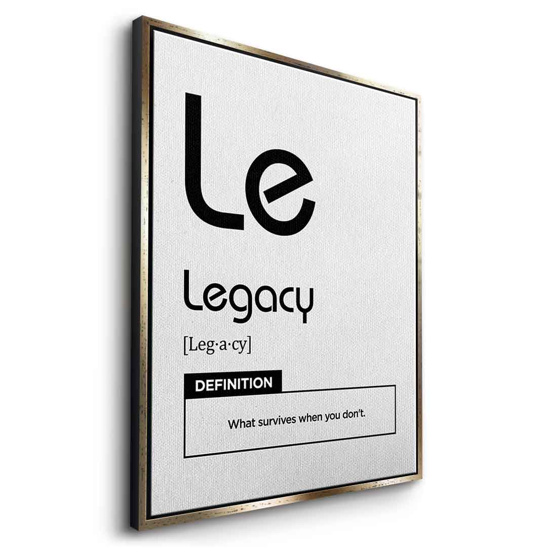 DOTCOMCANVAS® Legacy (Le) Leinwandbild Version Weiß – Seitenansicht Gold