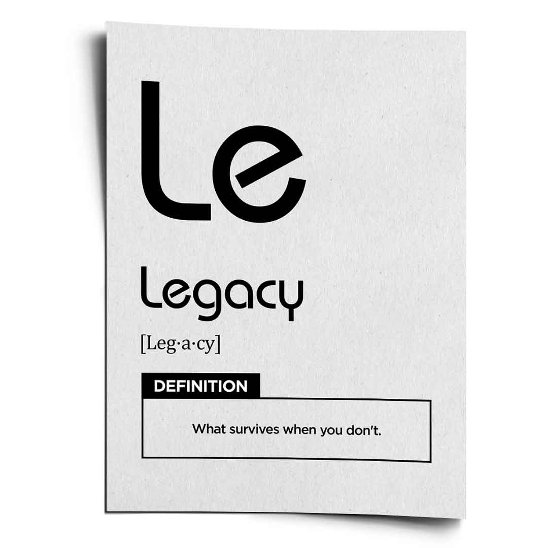 DOTCOMCANVAS® Legacy (Le) Poster Version Weiß – Vorderansicht