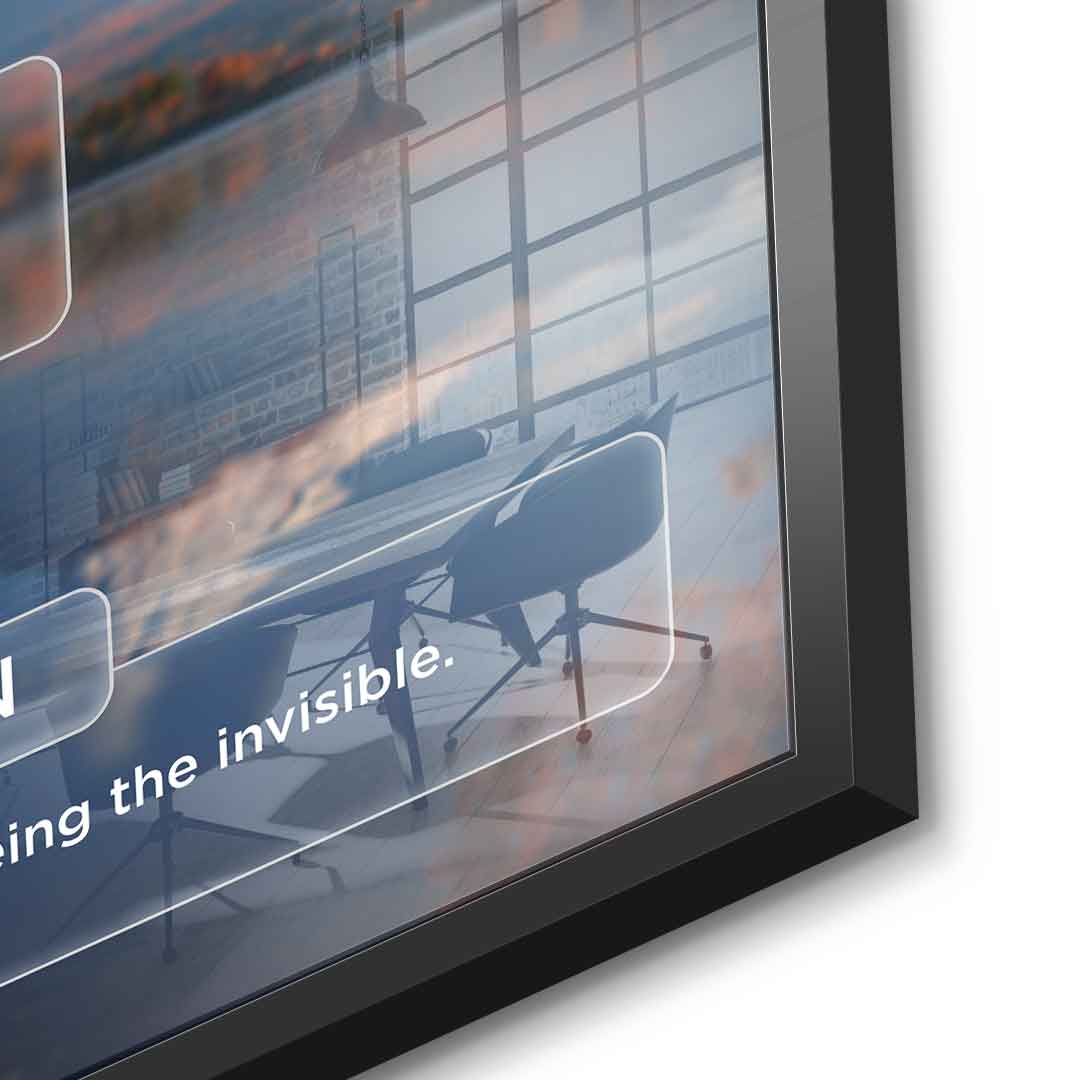 DOTCOMCANVAS® Vision (Vi) Acrylglasbild Version Farbig – Detailansicht