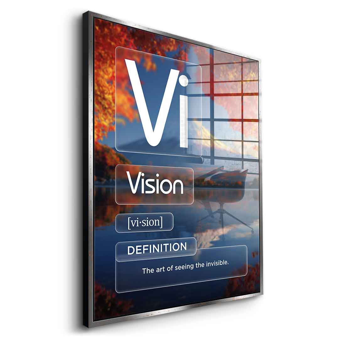 DOTCOMCANVAS® Vision (Vi) Acrylglasbild Version Farbig – Vorderansicht Ohne Rahmen