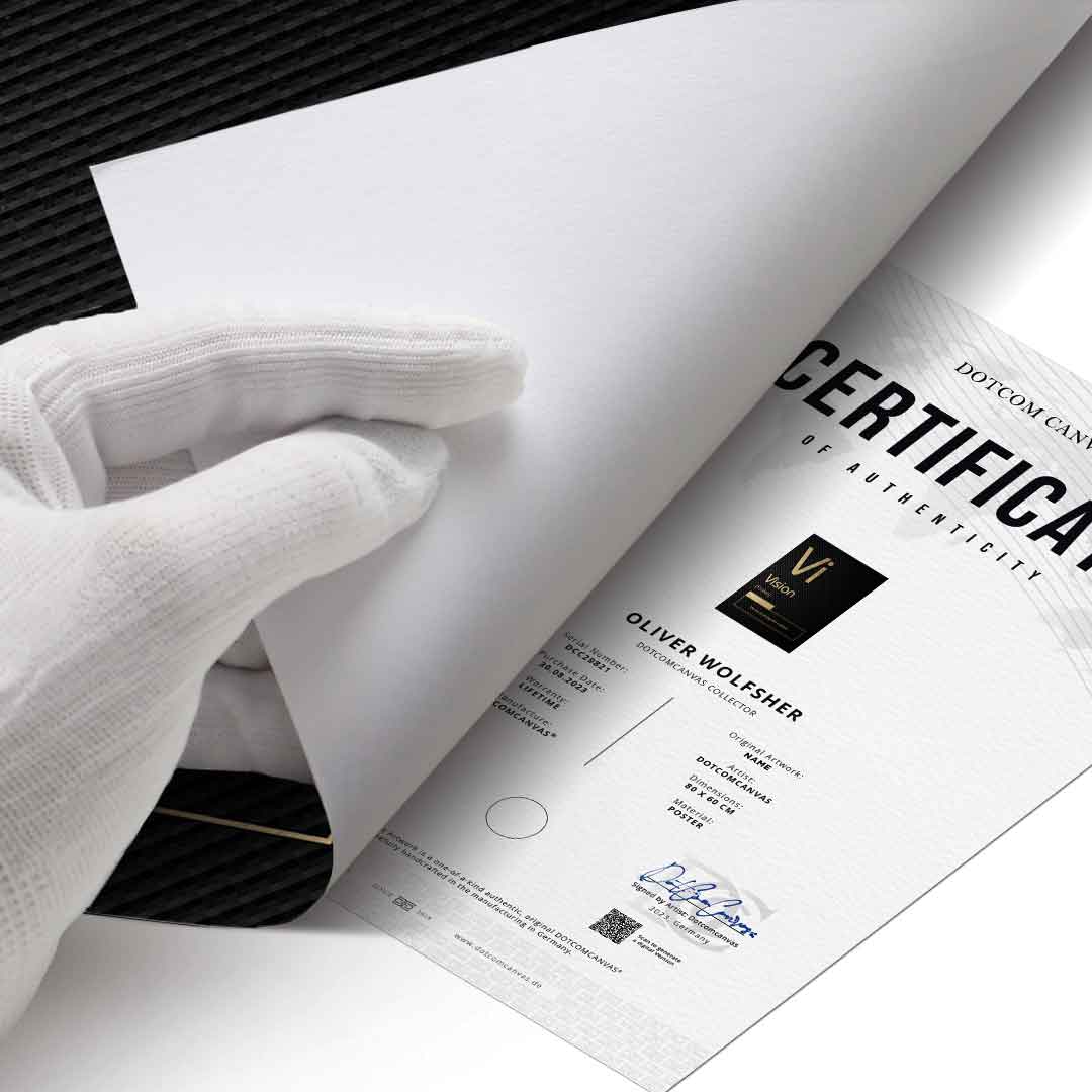 DOTCOMCANVAS® Vision (Vi) Poster Version Schwarz – Echtheitszertifikat