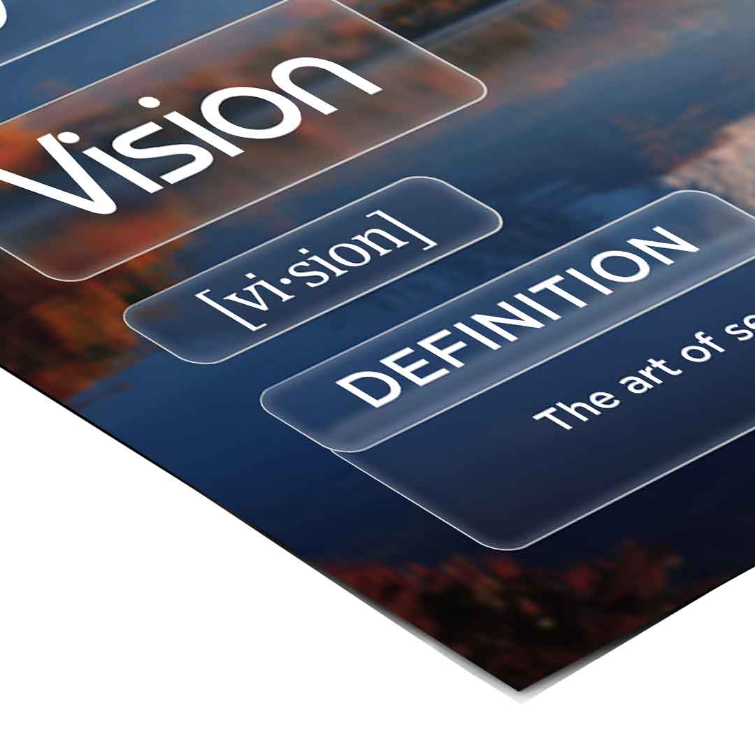 DOTCOMCANVAS® Vision (Vi) Poster Version Farbig – Eck-Detail