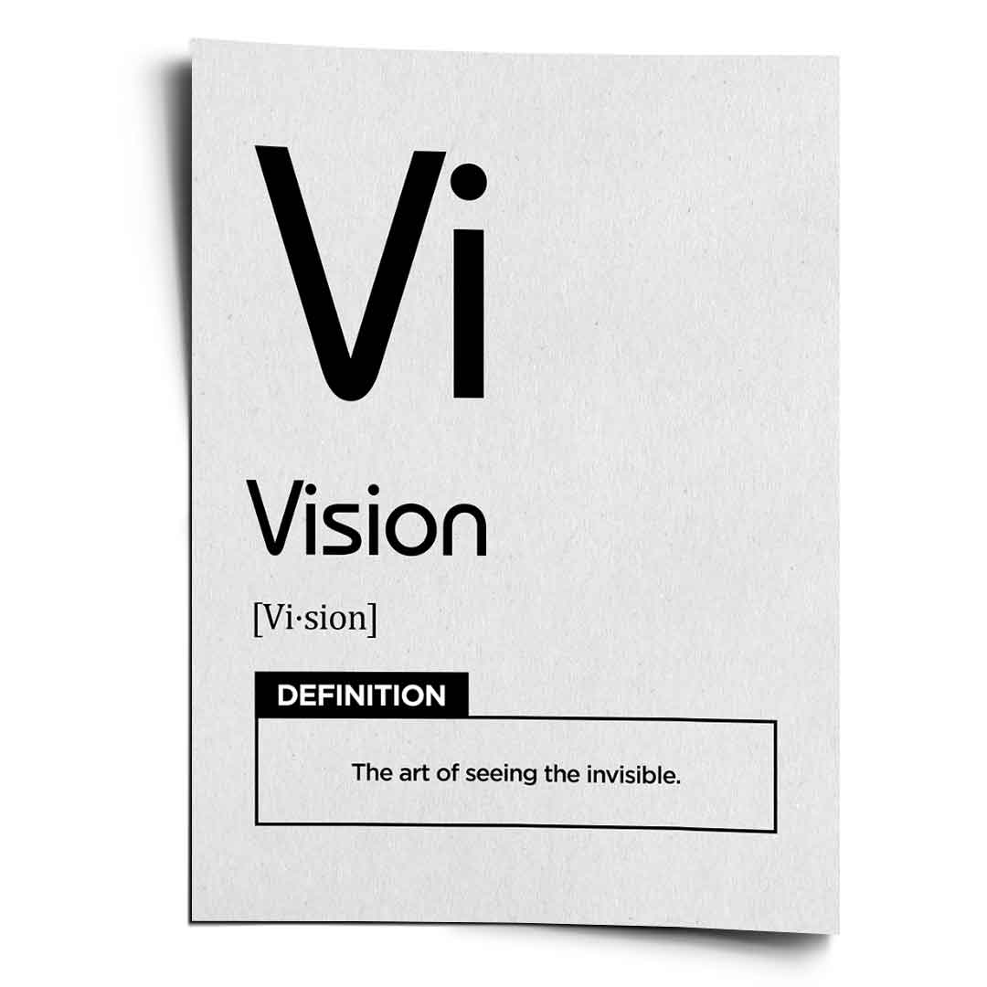 DOTCOMCANVAS® Vision (Vi) Poster Version Weiß – Vorderansicht