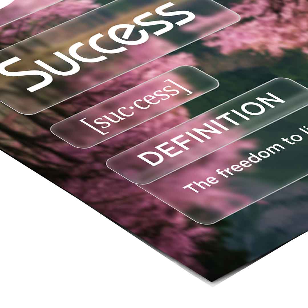 DOTCOMCANVAS® Success (Su) Poster Version Farbig – Eck-Detail