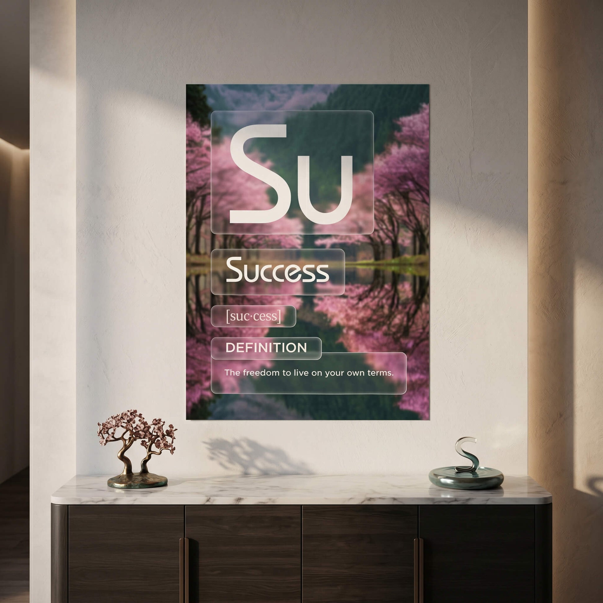 DOTCOMCANVAS® Success (Su) Poster Version Farbig – Raum-Mockup