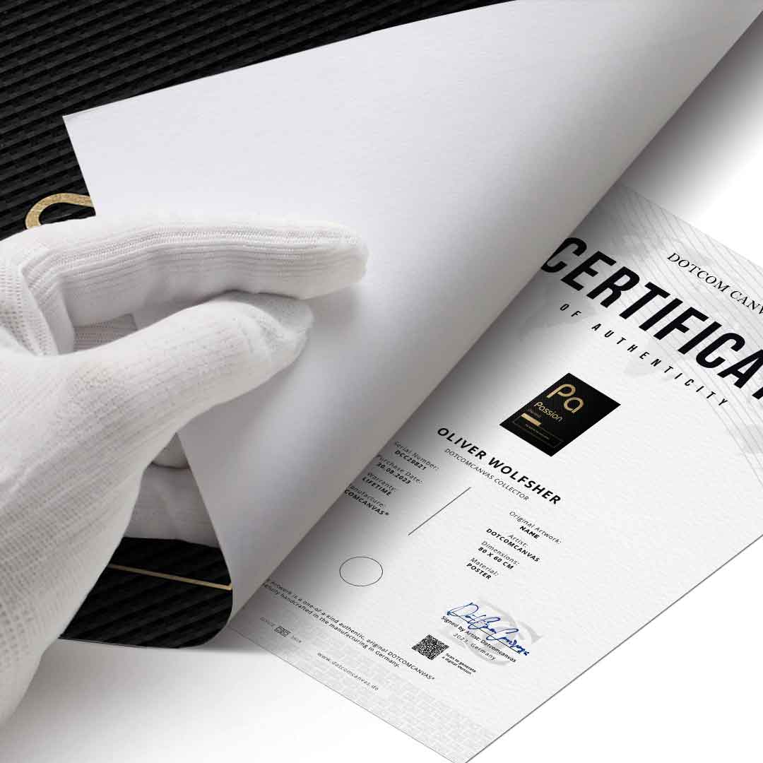 DOTCOMCANVAS® Passion (Pa) Poster Version Schwarz – Echtheitszertifikat