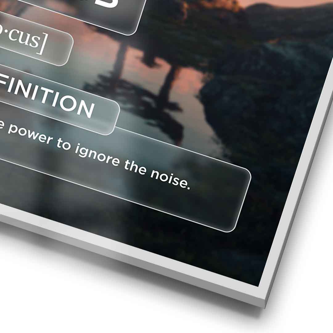 DOTCOMCANVAS® Focus (Fo) Poster Version Farbig – Detail im Rahmen