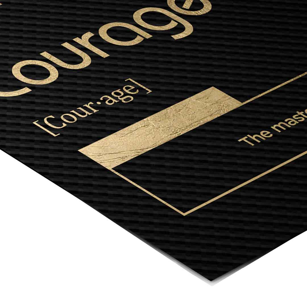 DOTCOMCANVAS® Courage (Co) Poster Version Schwarz – Eck-Detail