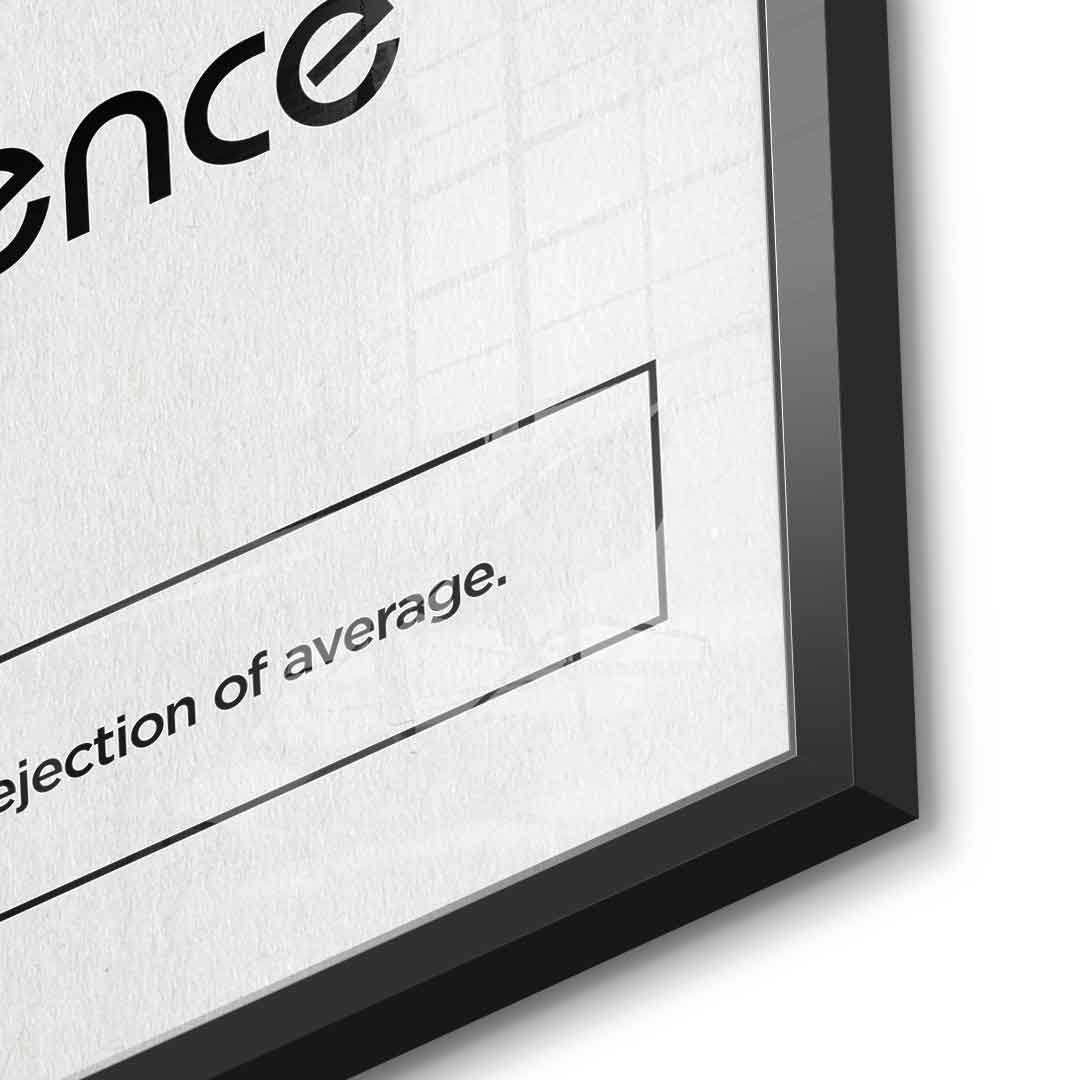 DOTCOMCANVAS® Excellence (Ex) Acrylglasbild Version Weiß – Detailansicht