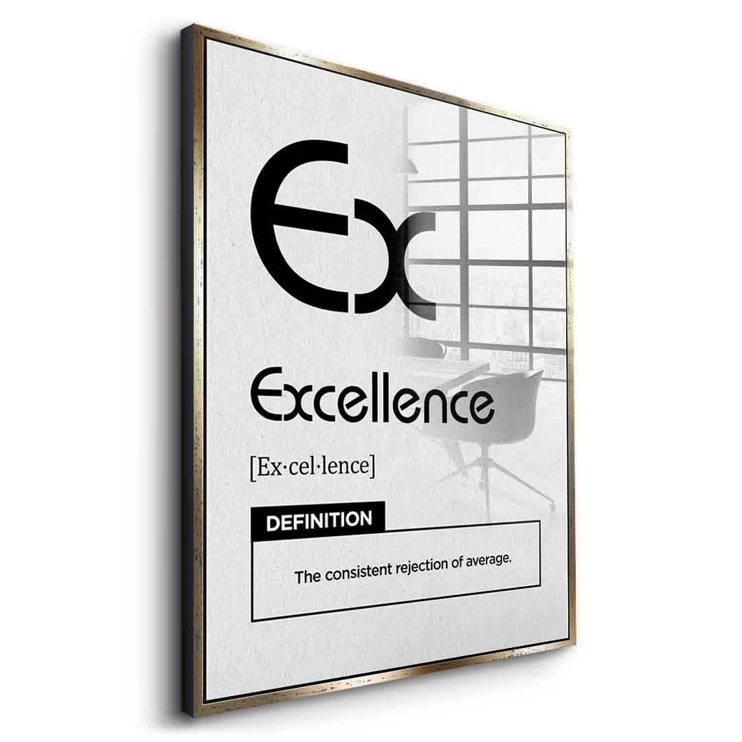 DOTCOMCANVAS® Excellence (Ex) Acrylglasbild Version Weiß – Seitenansicht Schwarz