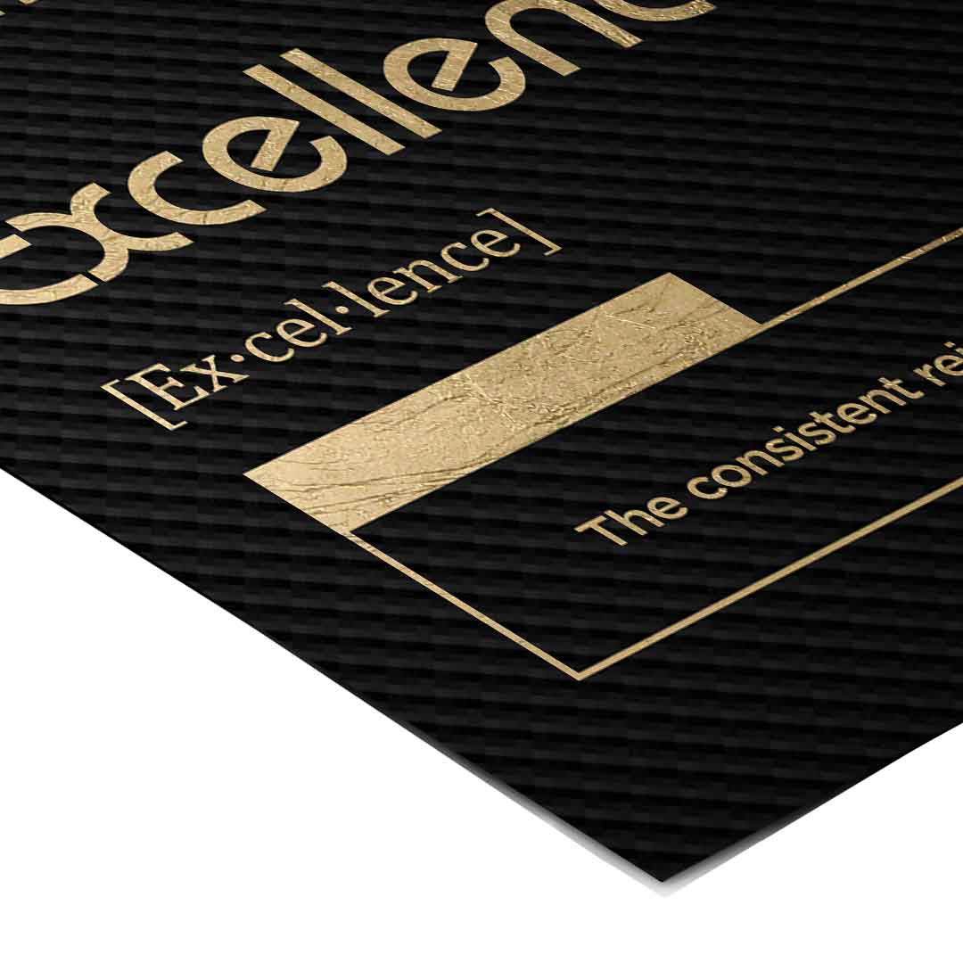 DOTCOMCANVAS® Excellence (Ex) Poster Version Schwarz – Eck-Detail
