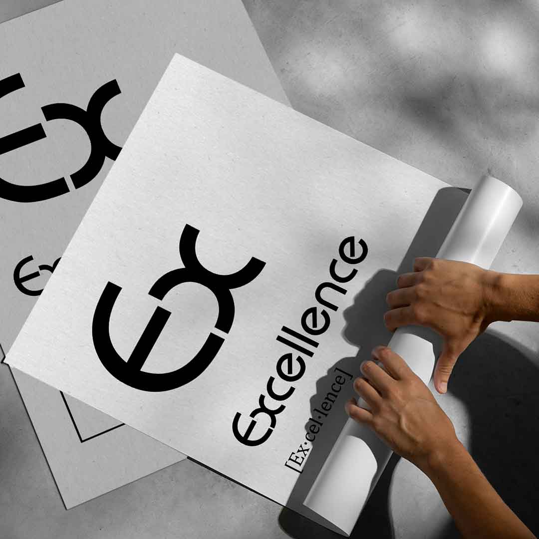DOTCOMCANVAS® Excellence (Ex) Poster Version Weiß – aufgerollt