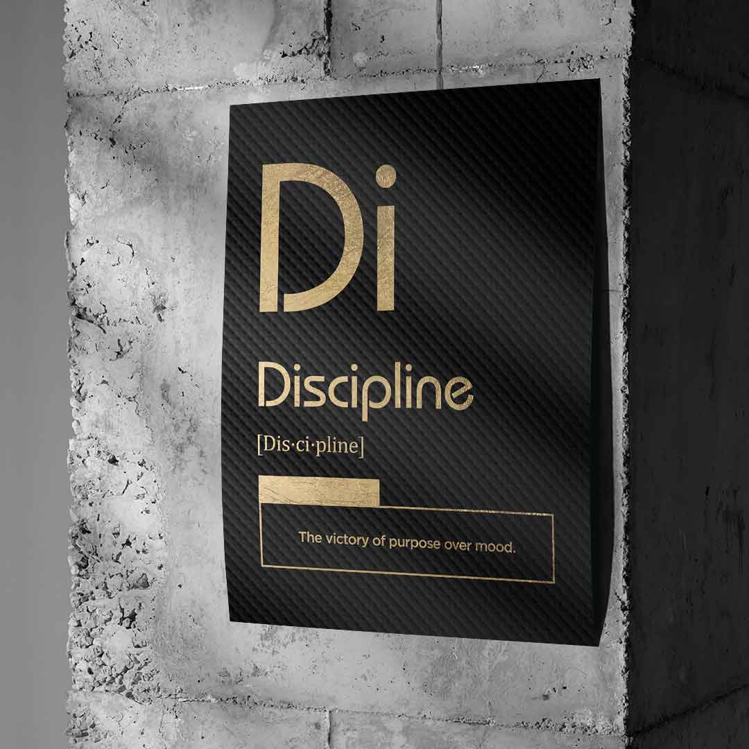 DOTCOMCANVAS® Discipline (Di) Poster Version Schwarz – Wand-Mockup