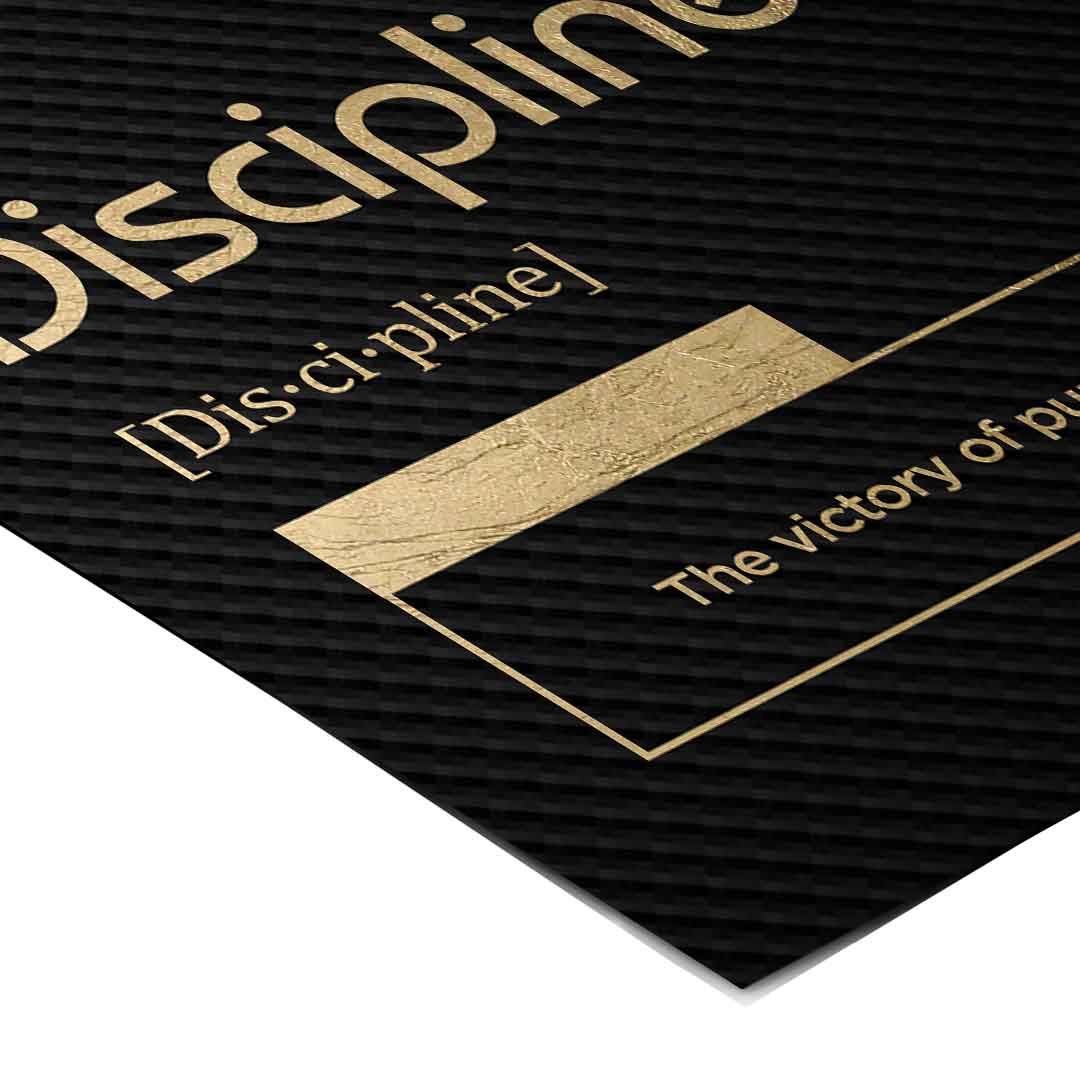 DOTCOMCANVAS® Discipline (Di) Poster Version Schwarz – Eck-Detail