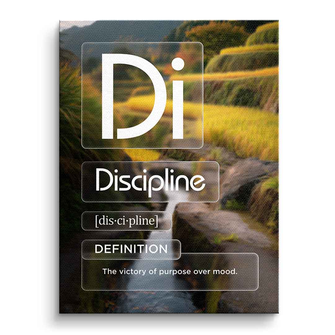 DOTCOMCANVAS® Discipline (Di) Leinwandbild Version Farbig – Vorderansicht Ohne Rahmen
