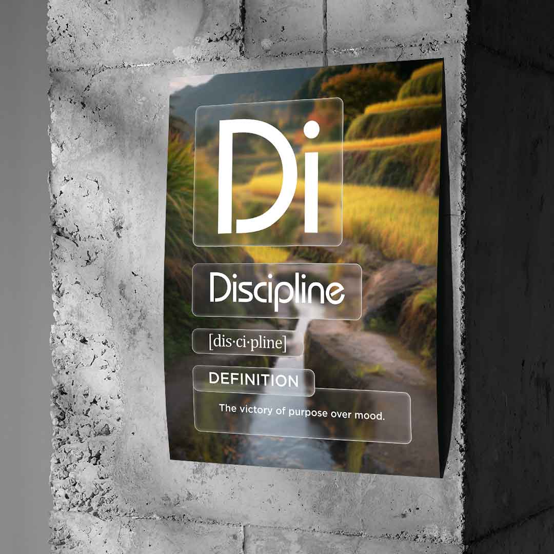 DOTCOMCANVAS® Discipline (Di) Poster Version Farbig – Wand-Mockup