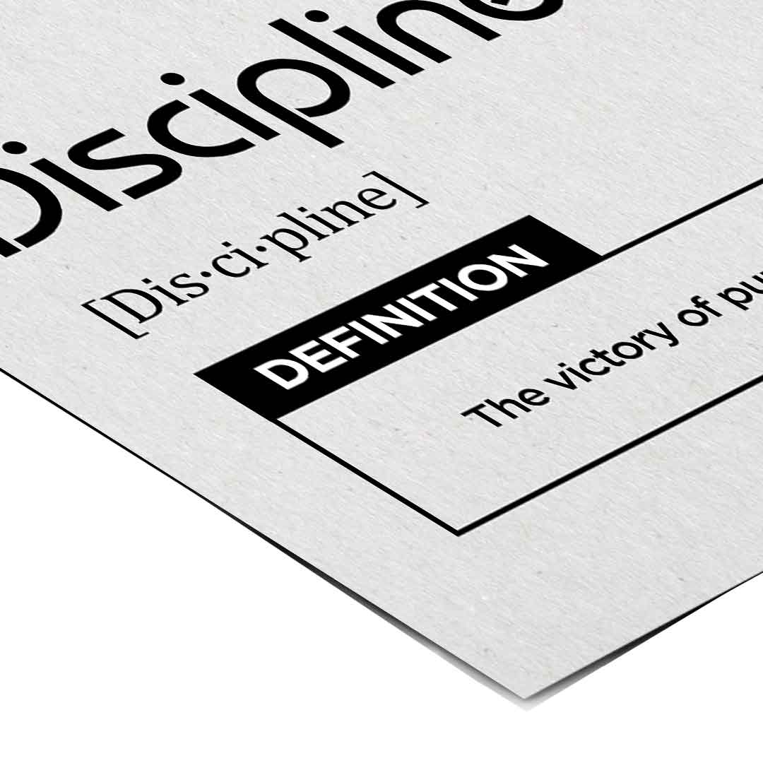 DOTCOMCANVAS® Discipline (Di) Poster Version Weiß – Eck-Detail