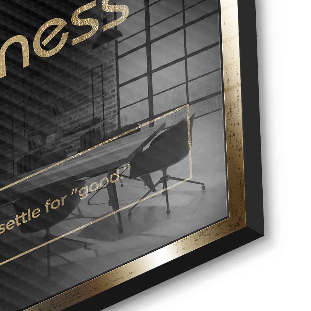 DOTCOMCANVAS® Greatness (Gr) Acrylglasbild Version Schwarz – Detailansicht