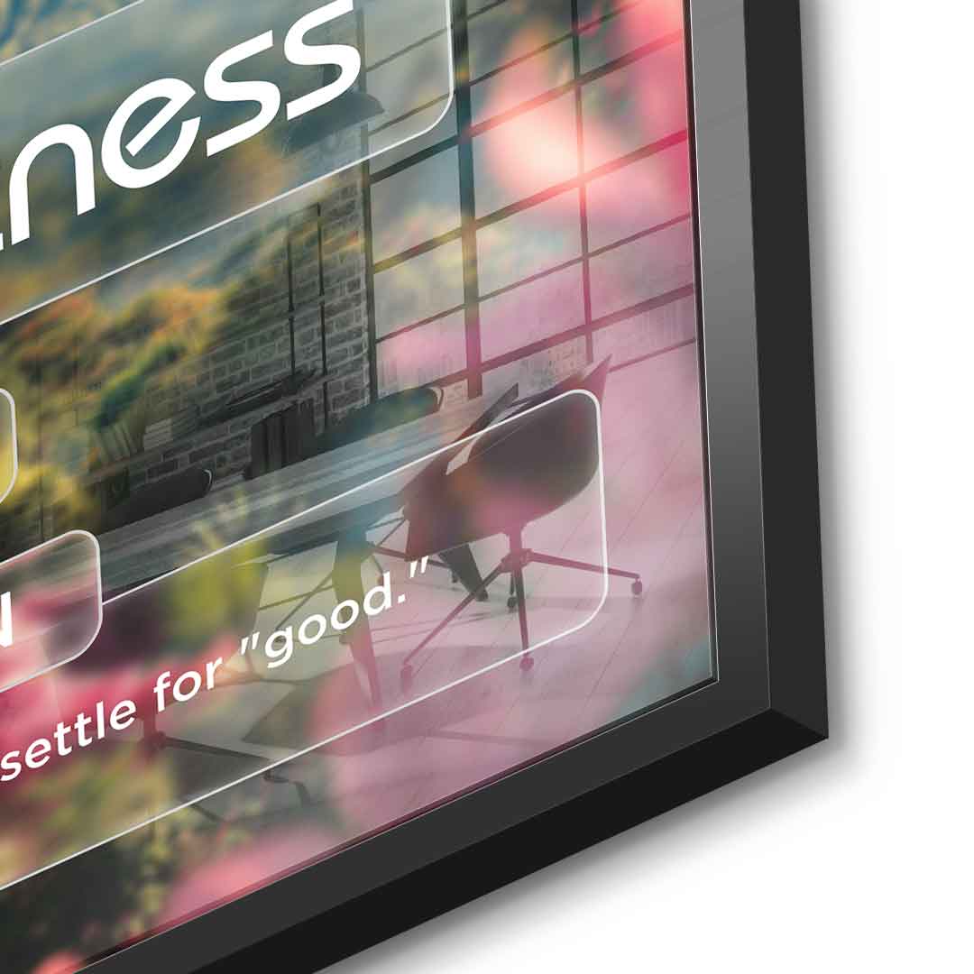 DOTCOMCANVAS® Greatness (Gr) Acrylglasbild Version Farbig – Detailansicht