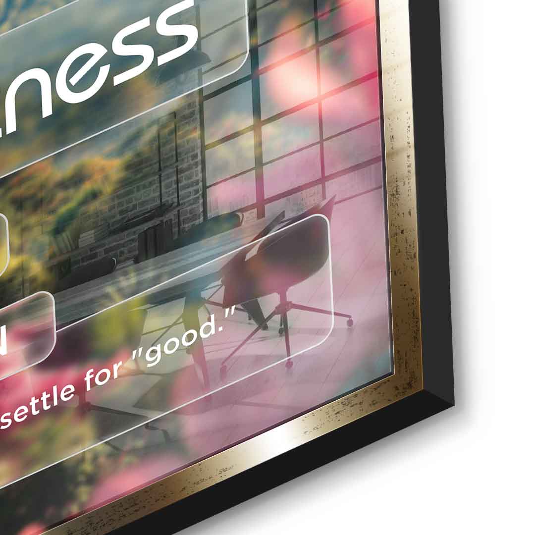 DOTCOMCANVAS® Greatness (Gr) Acrylglasbild Version Farbig – Detailansicht