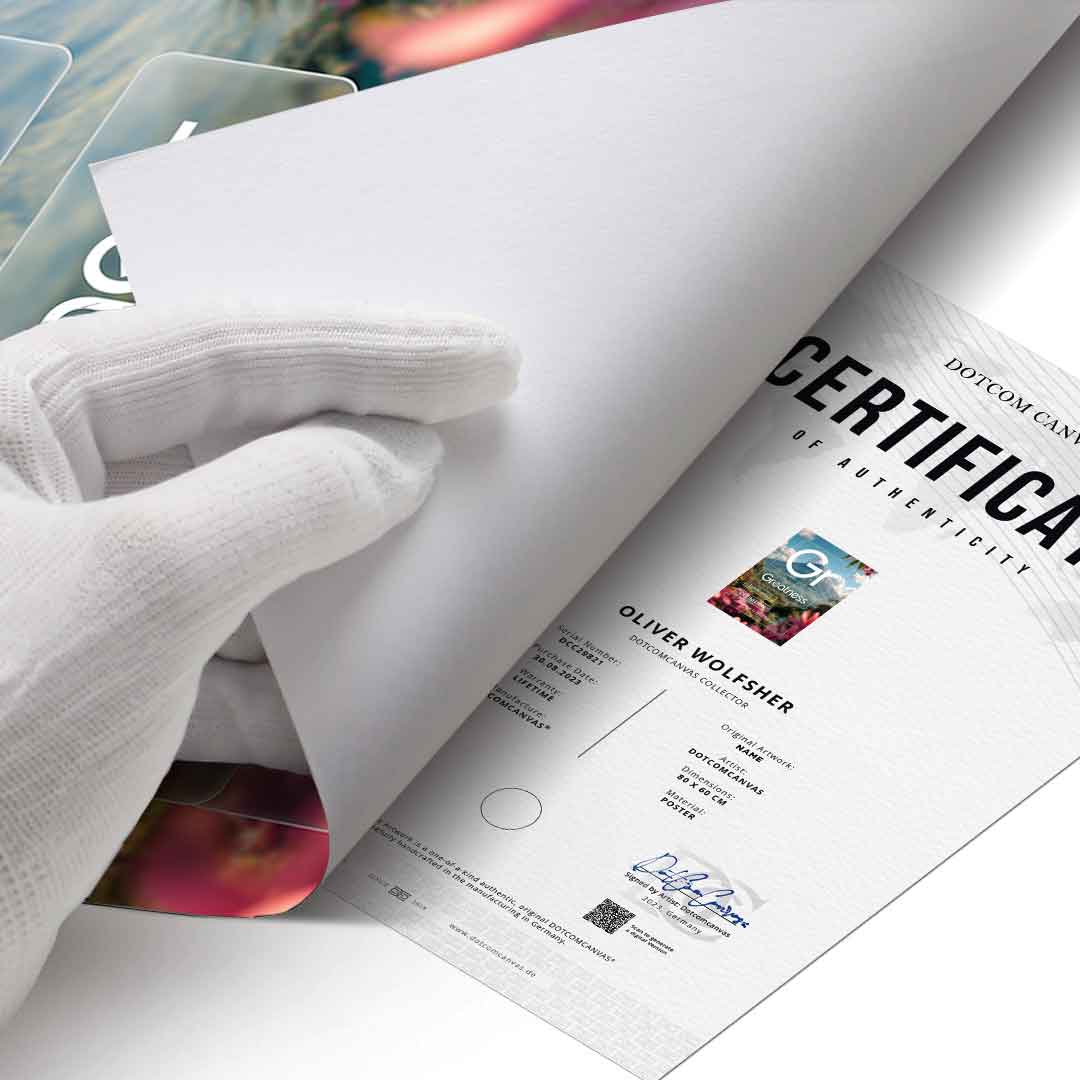 DOTCOMCANVAS® Greatness (Gr) Poster Version Farbig – Echtheitszertifikat