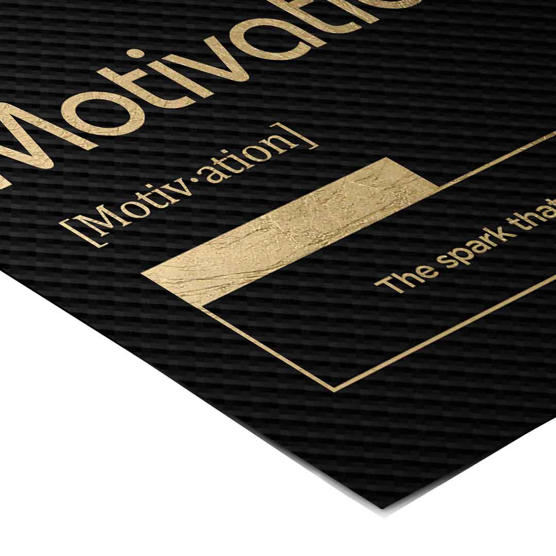 DOTCOMCANVAS® Motivation (Mo) Poster Version Schwarz – Eck-Detail