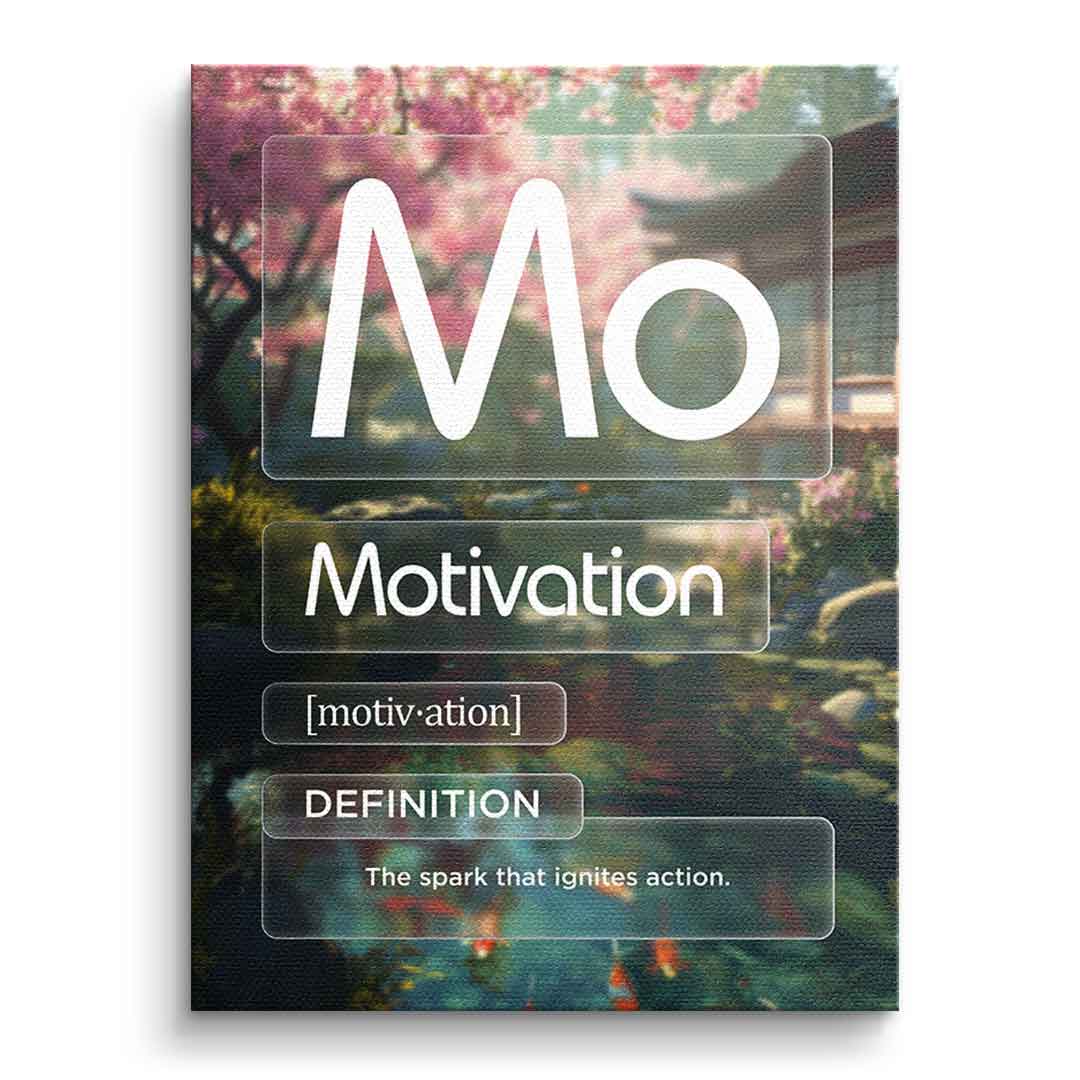 DOTCOMCANVAS® Motivation (Mo) Leinwandbild Version Farbig – Vorderansicht Ohne Rahmen