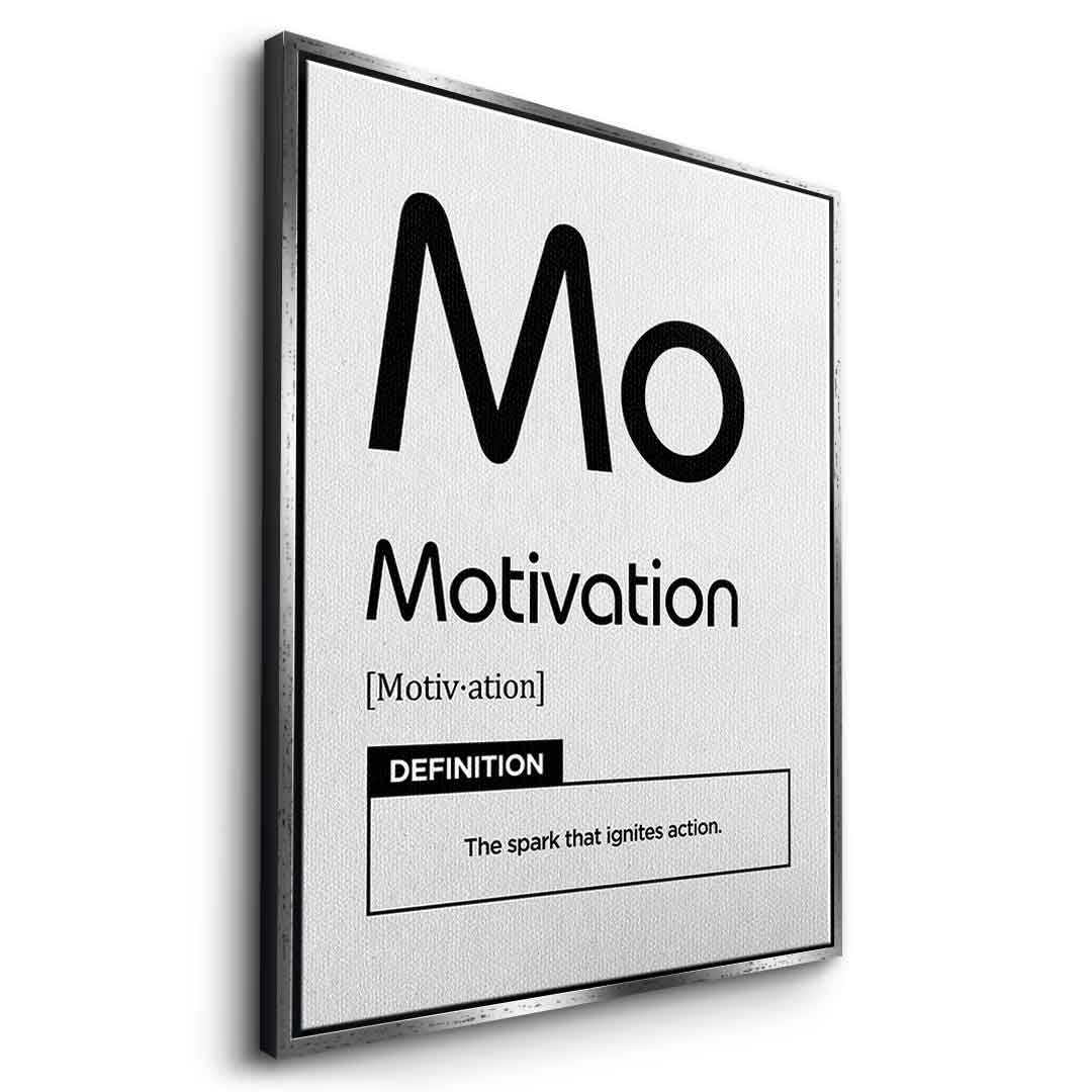 DOTCOMCANVAS® Motivation (Mo) Leinwandbild Version Weiß – Seitenansicht Weiß