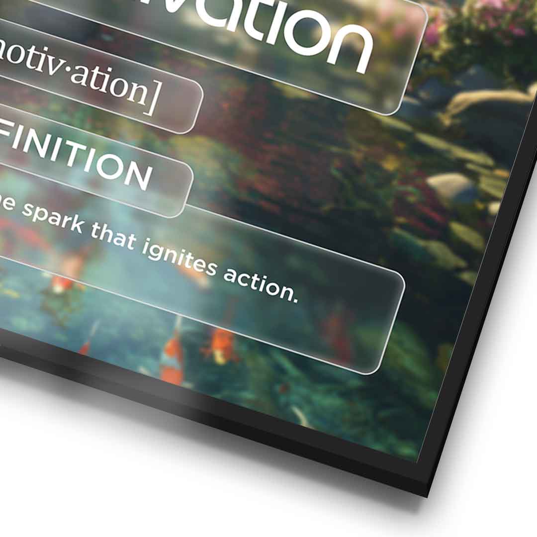 DOTCOMCANVAS® Motivation (Mo) Poster Version Farbig – Detail im Rahmen