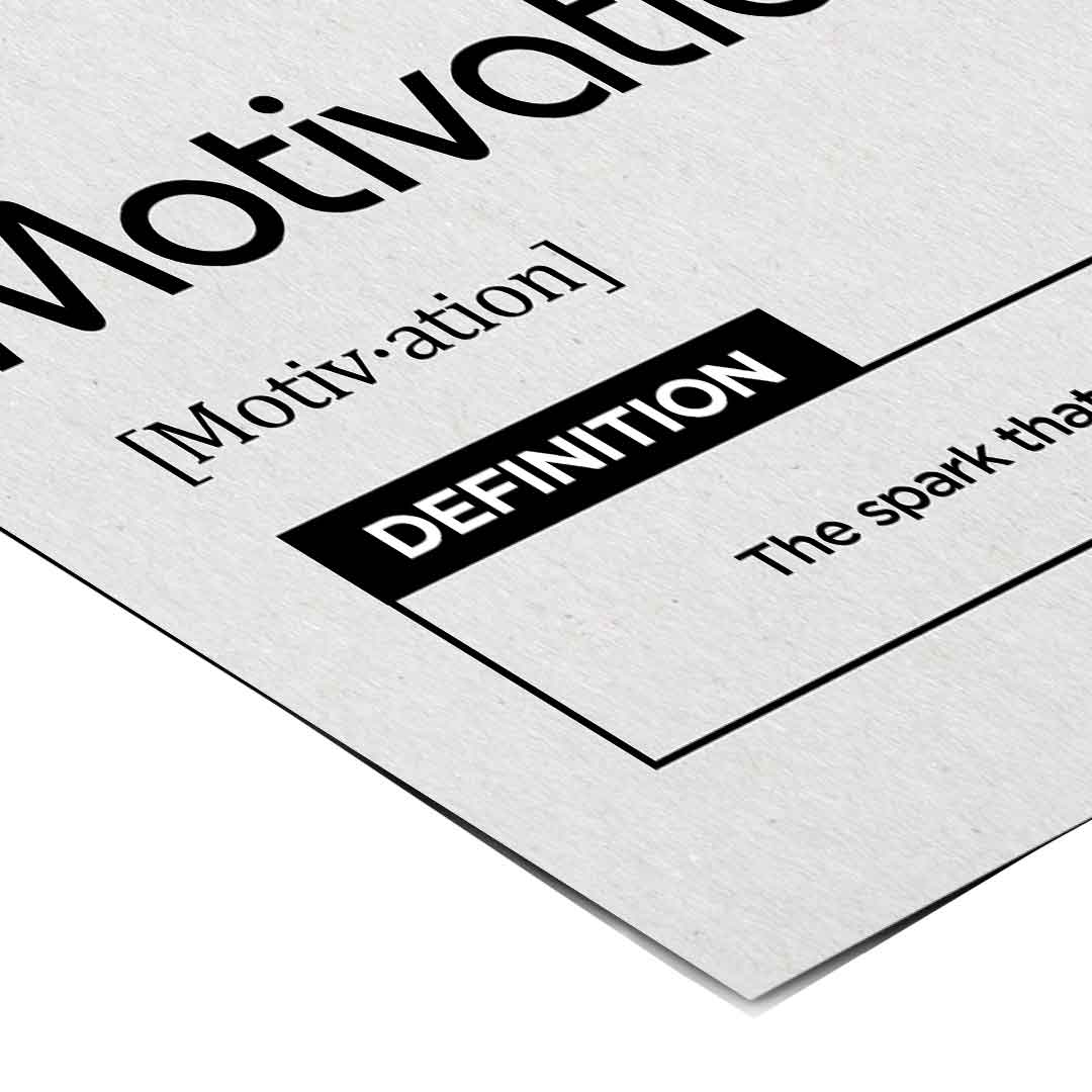 DOTCOMCANVAS® Motivation (Mo) Poster Version Weiß – Eck-Detail