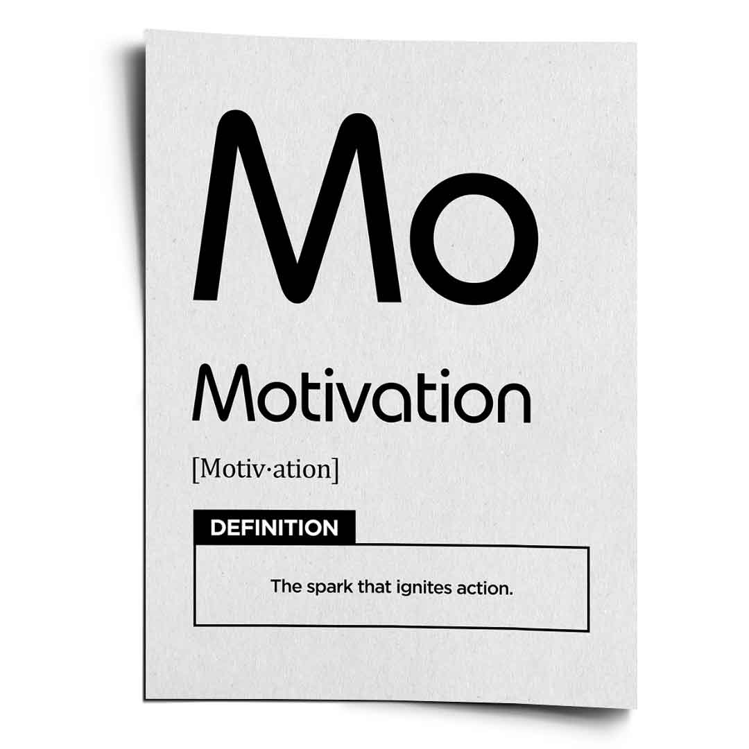 DOTCOMCANVAS® Motivation (Mo) Poster Version Weiß – Vorderansicht
