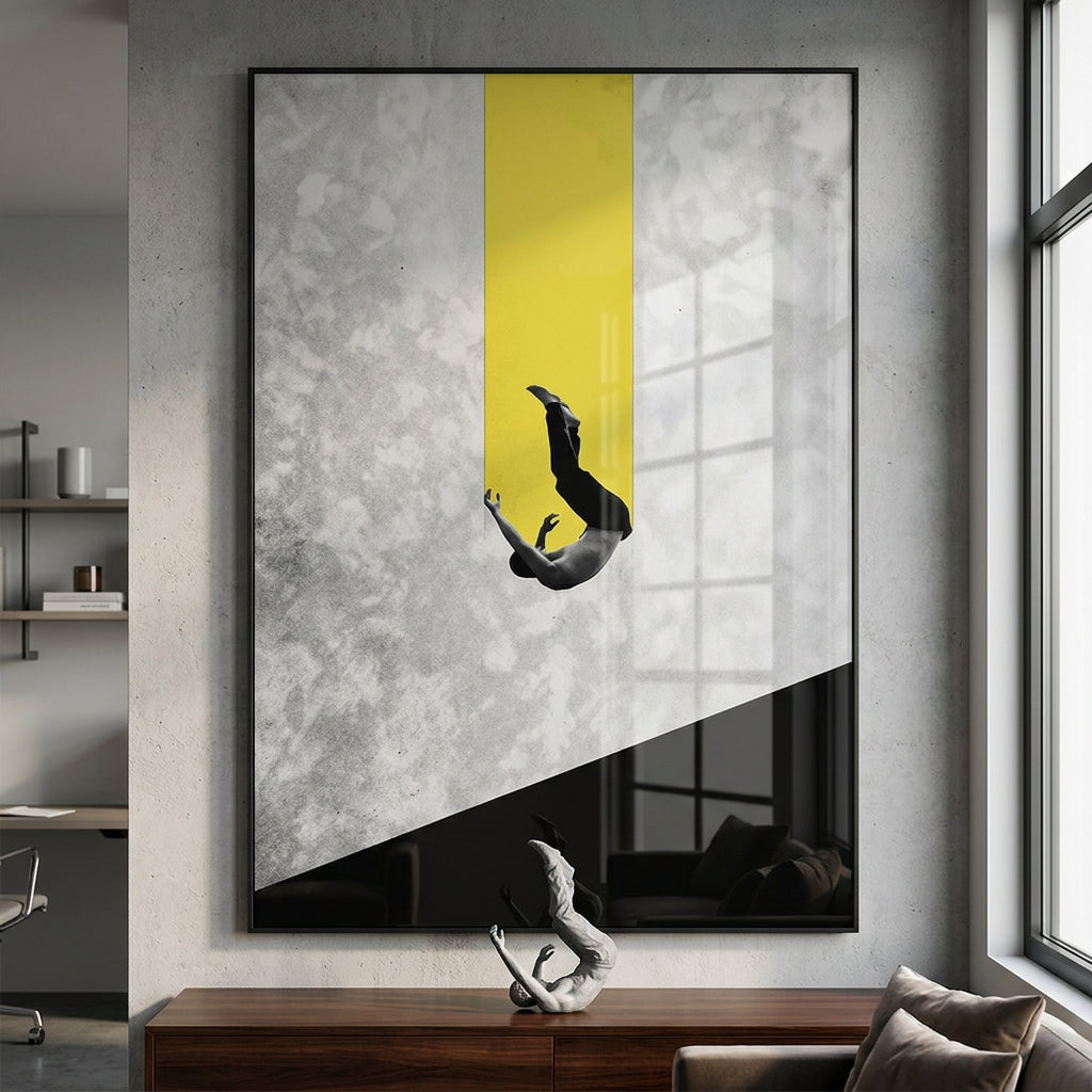 DOTCOMCANVAS® The great fall Acrylglasbild – Raumansicht
