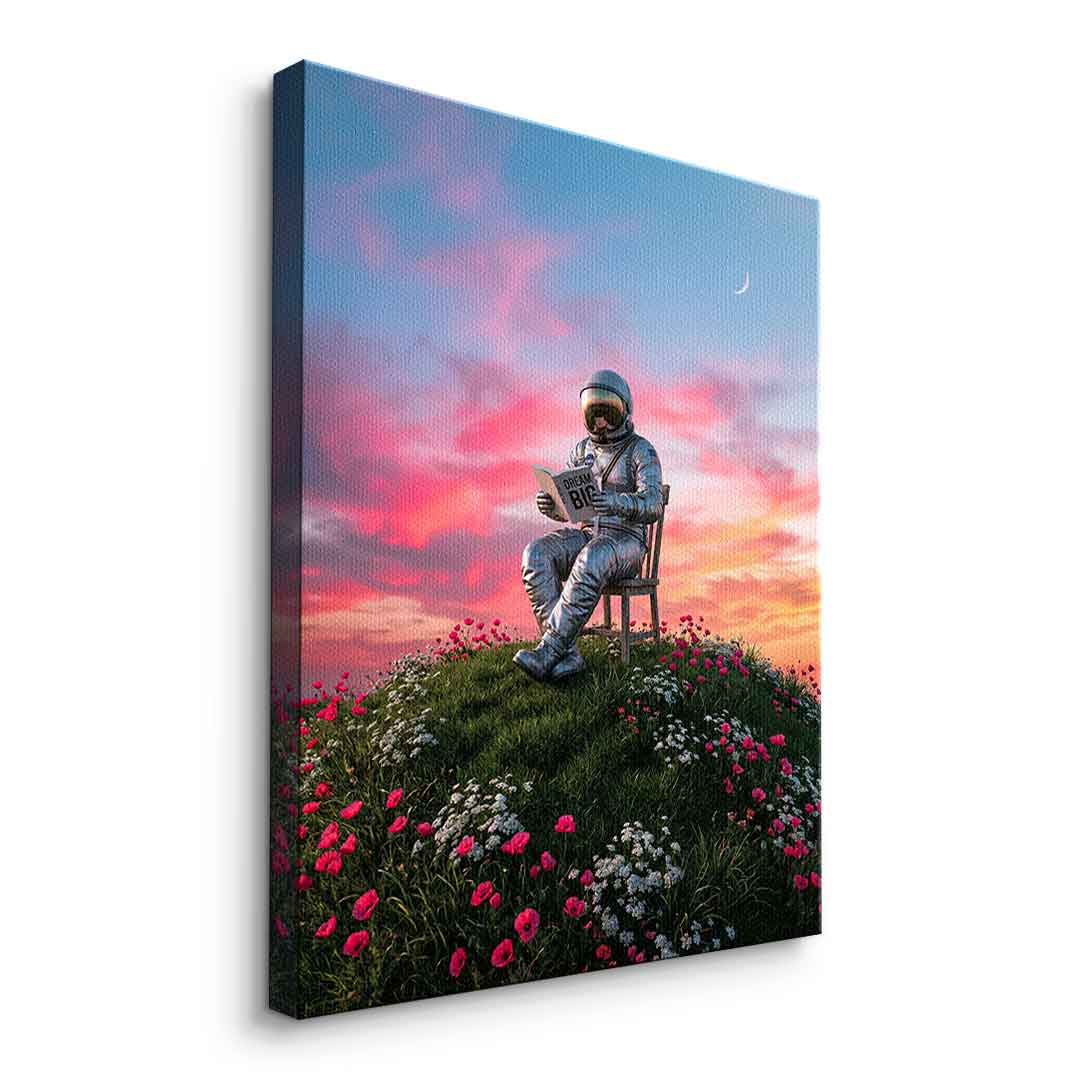 DOTCOMCANVAS® Astronaut's Big Dreams Leinwandbild – Seitenansicht
