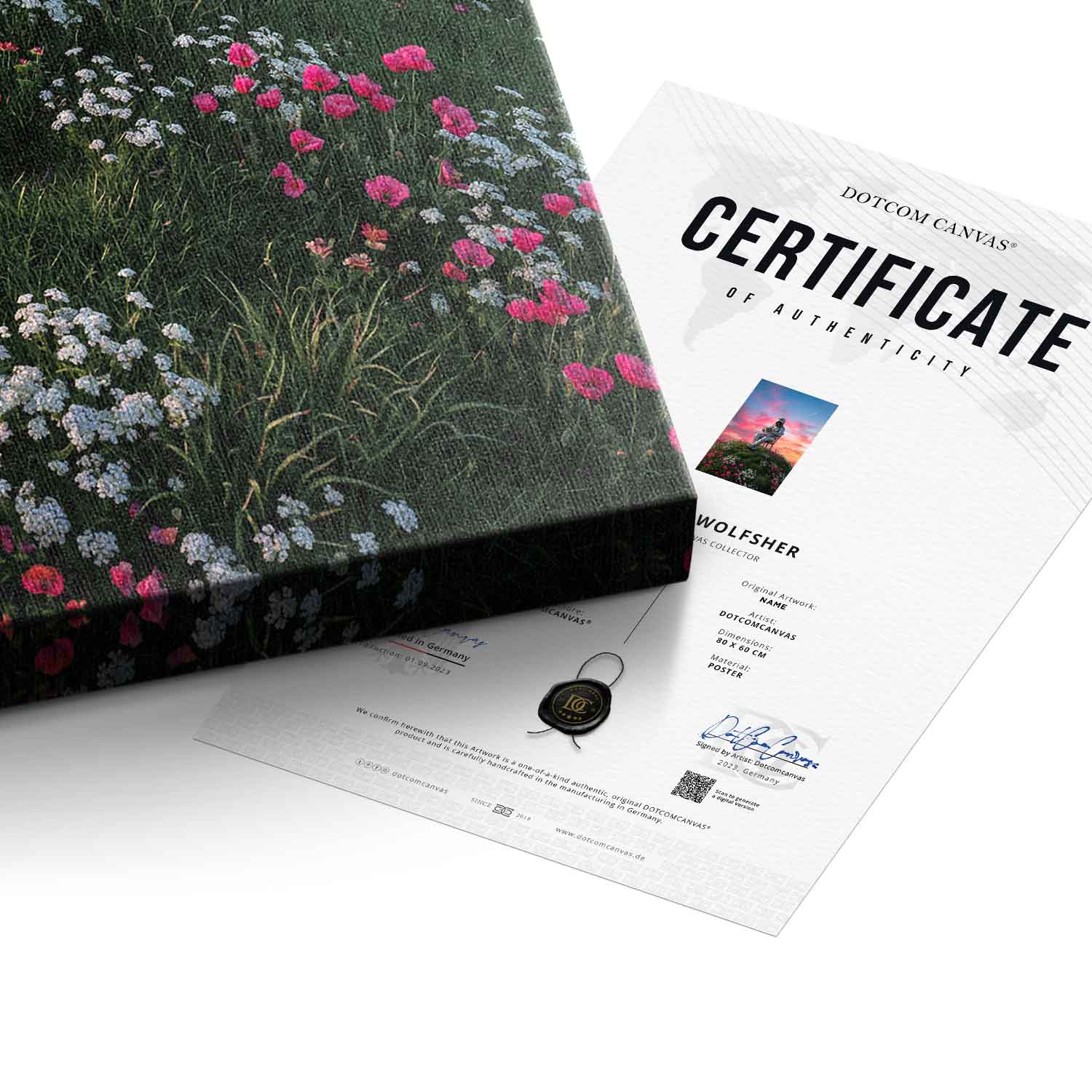DOTCOMCANVAS® Astronaut's Big Dreams Leinwandbild – Echtheitszertifikat