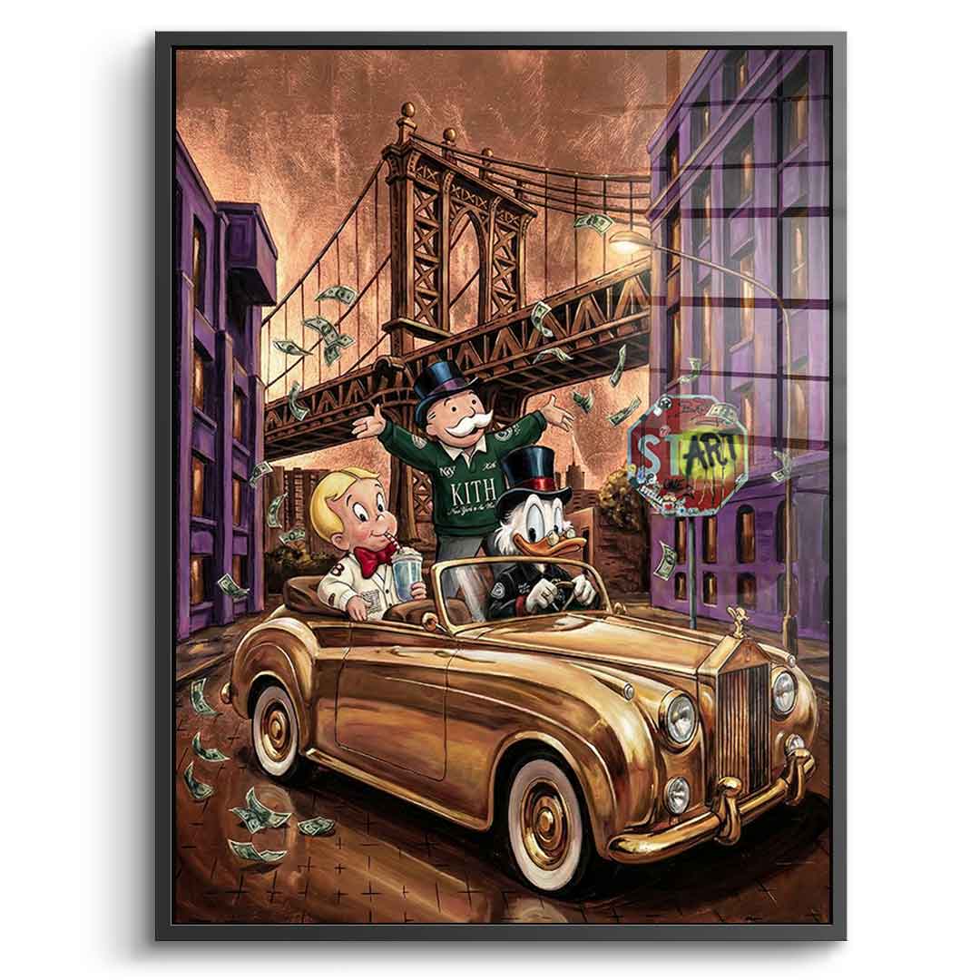 DOTCOMCANVAS New York Vibe Acrylglasbild Frontansicht Schwarz Rahmen
