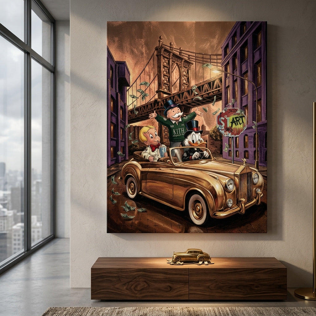 DOTCOMCANVAS New York Vibe Leinwandbild Raum-Mockup Wohnzimmer