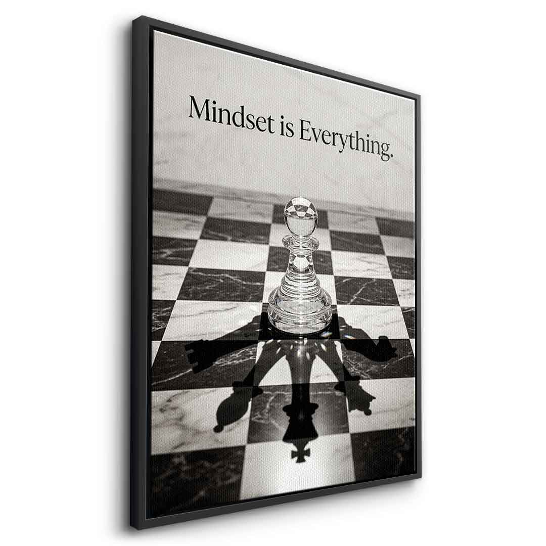 DOTCOMCANVAS Mindset is Everything Leinwandbild Seitenansicht Schwarz Rahmen